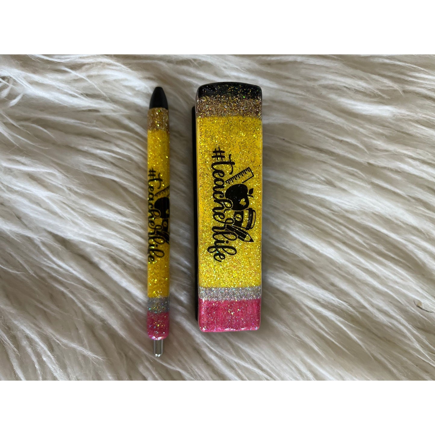 Teacher gift glitter pen matching stapler #teacherlife pencil