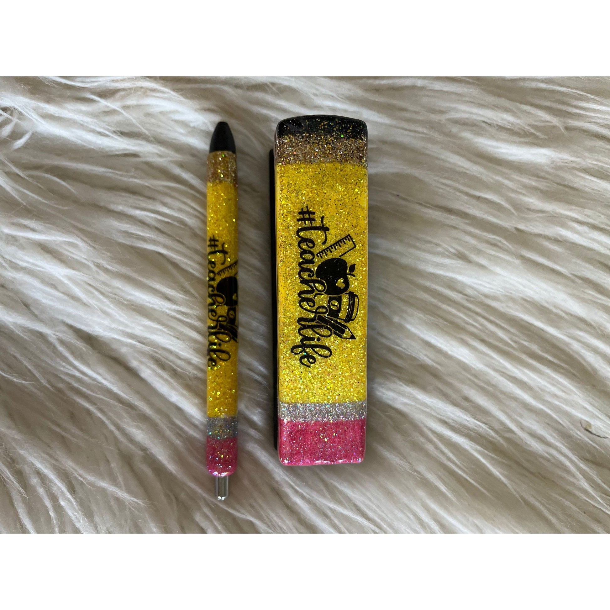 Teacher gift glitter pen matching stapler #teacherlife pencil