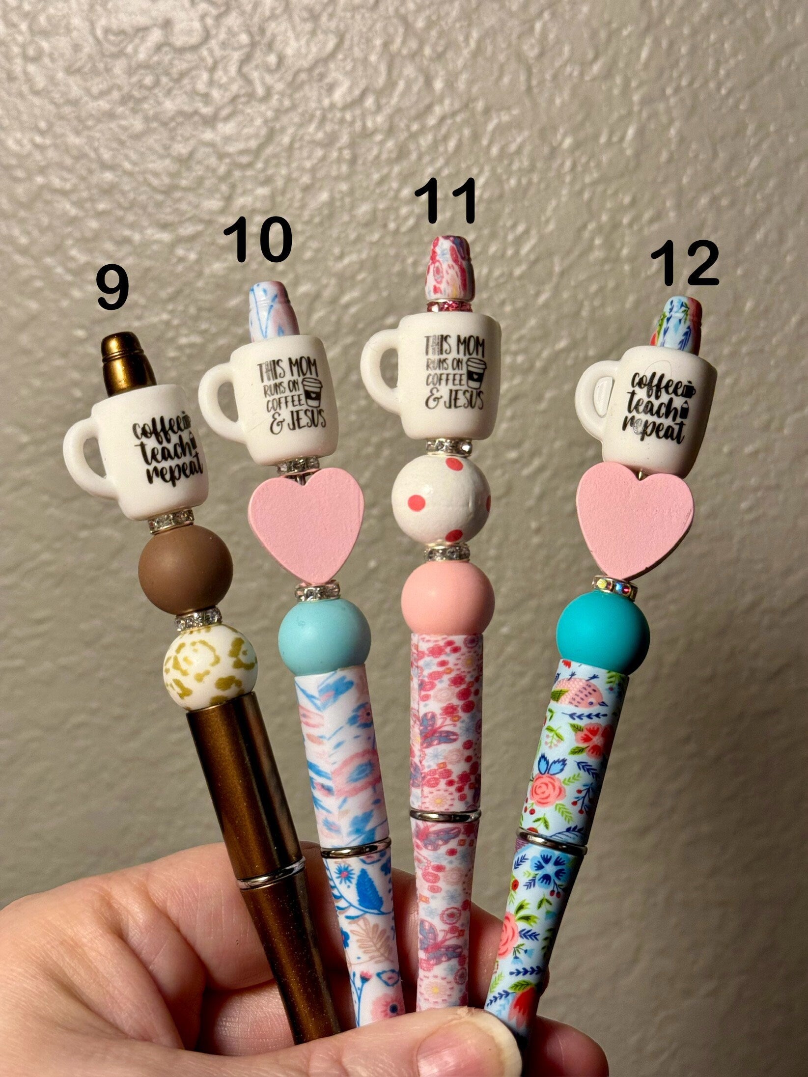 Custom Coffee Pen, Beaded Pen, Bling Pen, Bling Coffee Pen, Gift for Coffee Lovers, Gourmet Coffee Pen, Mom Pen, Teacher Gift, Mom Gift