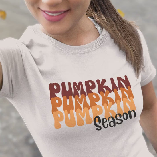Retro Ombre pumpkin season Bella + Canvas T-shirt Womens Fall Vintage