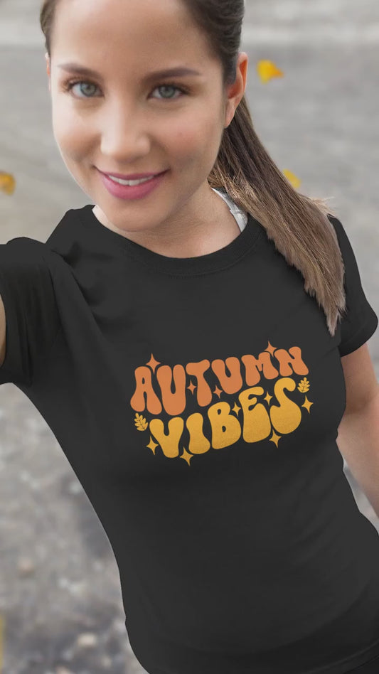 Autumn Vibes fall tshirt womens retro vintage Bella + Canvas