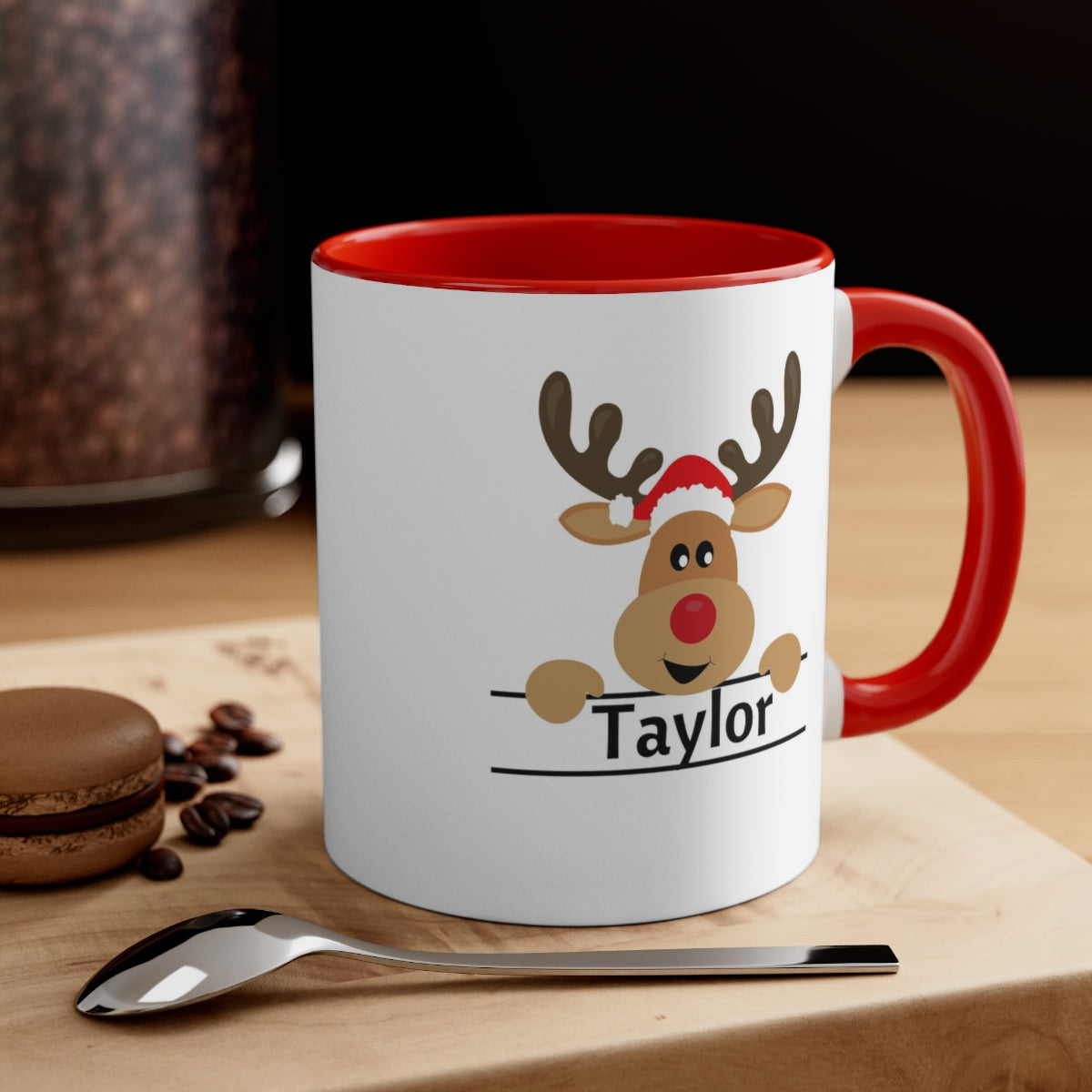 Custom Name Reindeer Mug