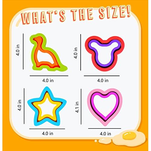 Uncrustables Maker, 12pcs Sandwich Cutter and Sealer sets, Uncrustable Sandwich Cutter, Decruster Sandwich Maker, Bread Cookie Cutters for Boys Girls Lunch & Bento Box (Dinosaur Heart Mickey Star)