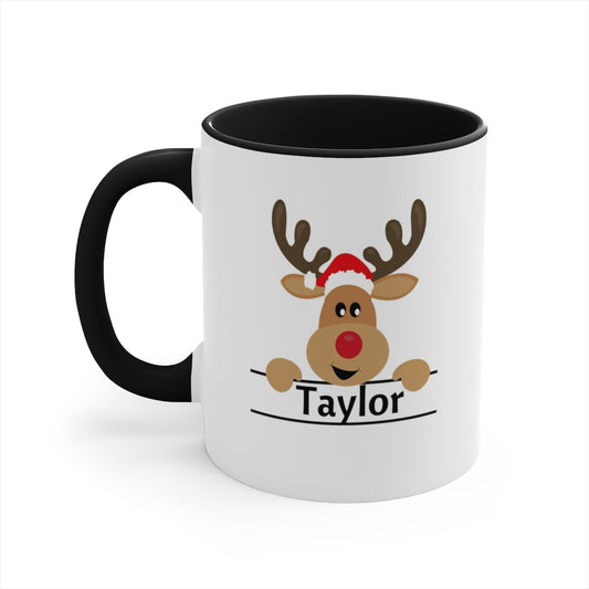 Custom Name Reindeer Mug