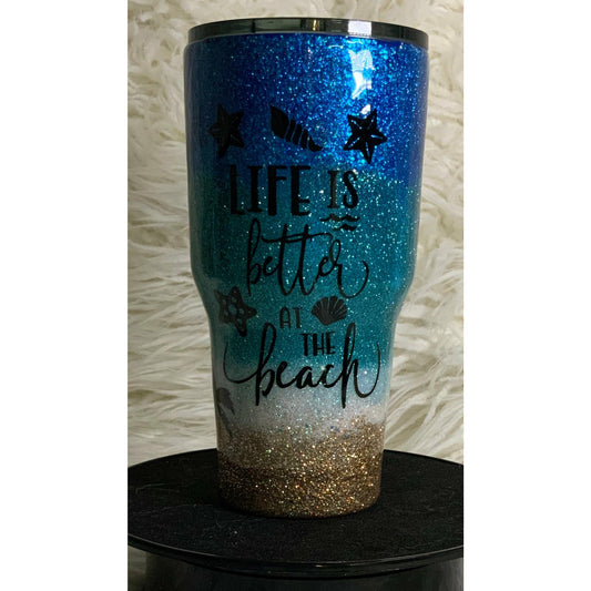 Beach Theme Tumbler 30 Ounce