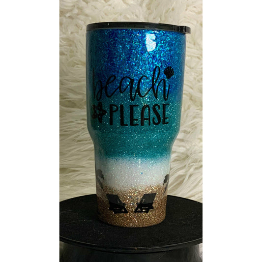 Beach Please Beach Themed Tumbler