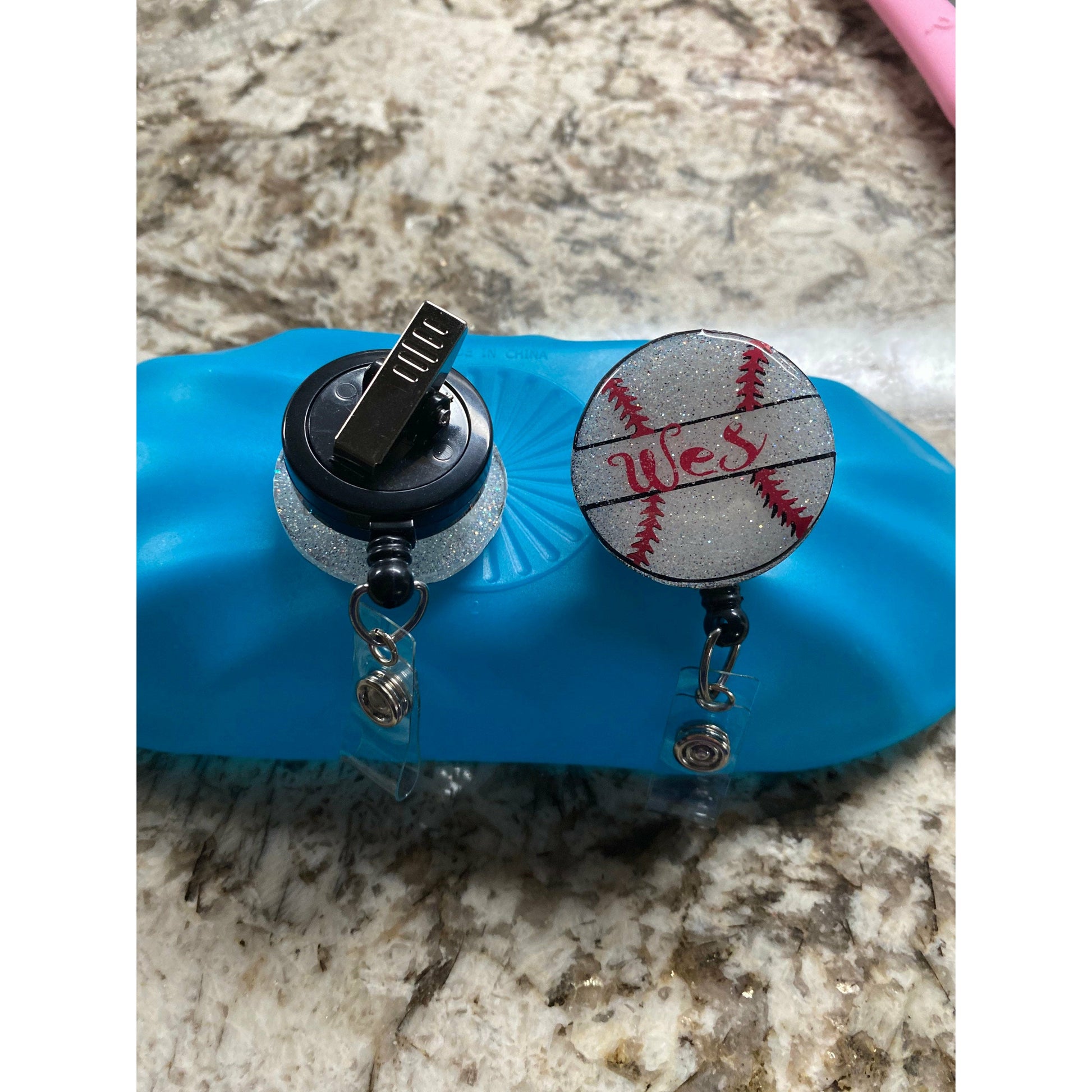 Baseball Mom Badge Reel Nurse baseball mom badge reel Teacher Baseball mom badge reel Retractable badge reel