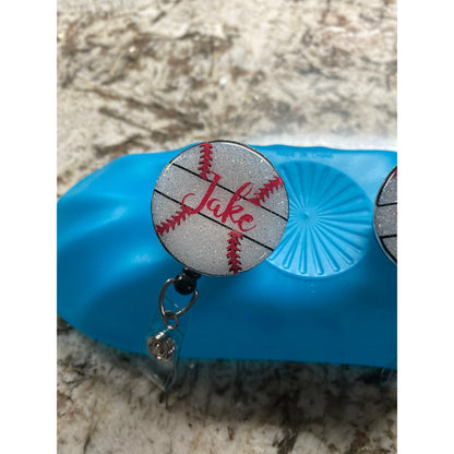 Baseball Mom Badge Reel Nurse baseball mom badge reel Teacher Baseball mom badge reel Retractable badge reel