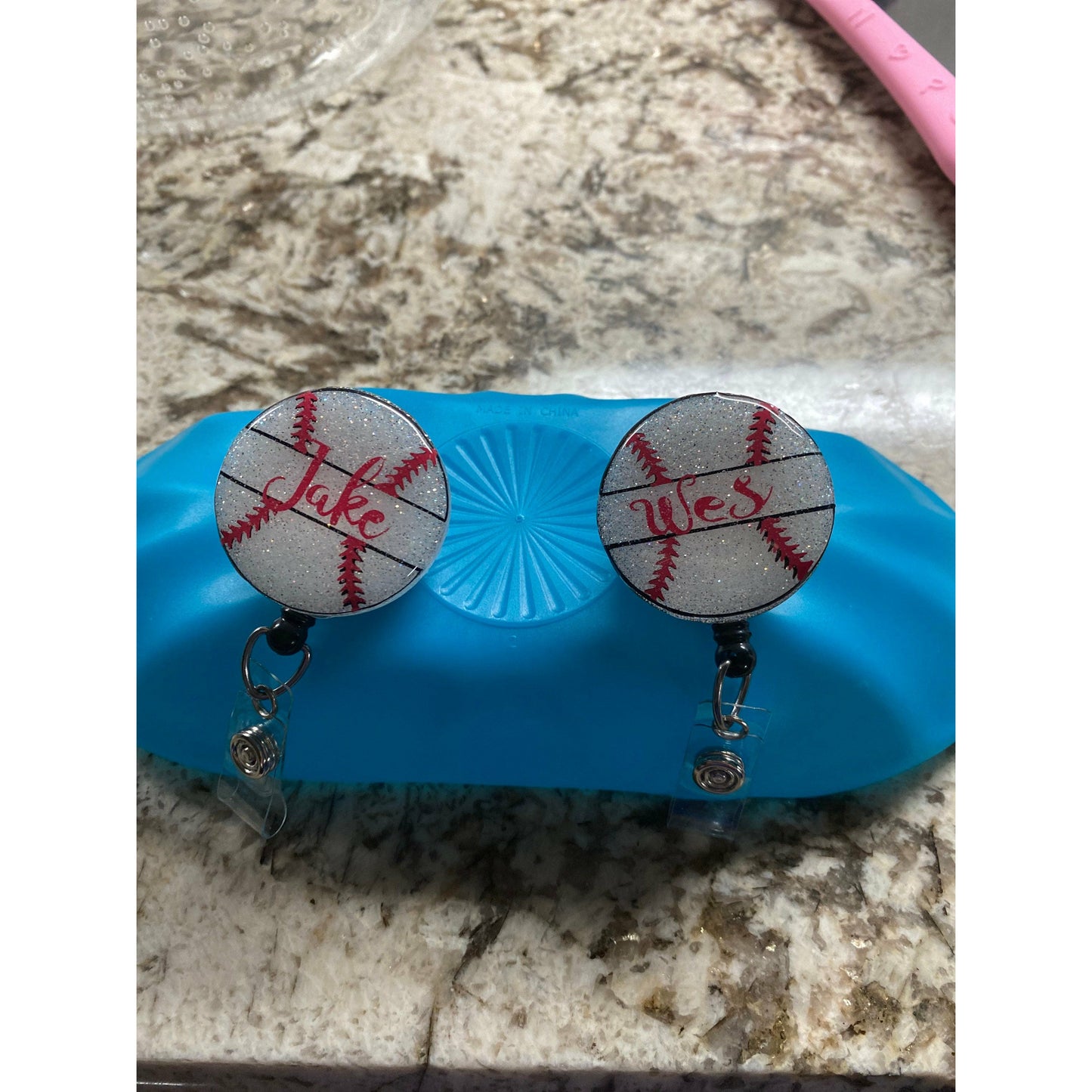 Baseball Mom Badge Reel Nurse baseball mom badge reel Teacher Baseball mom badge reel Retractable badge reel