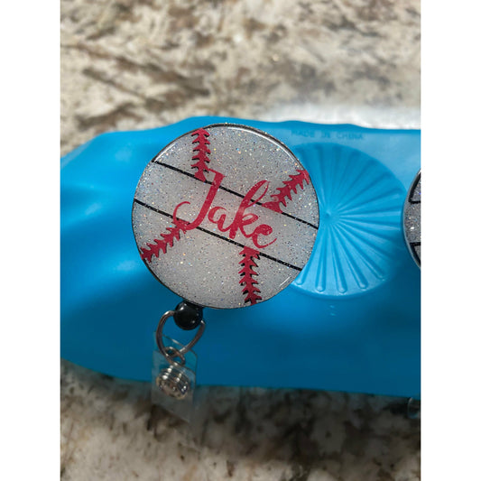 Baseball Mom Badge Reel Nurse baseball mom badge reel Teacher Baseball mom badge reel Retractable badge reel