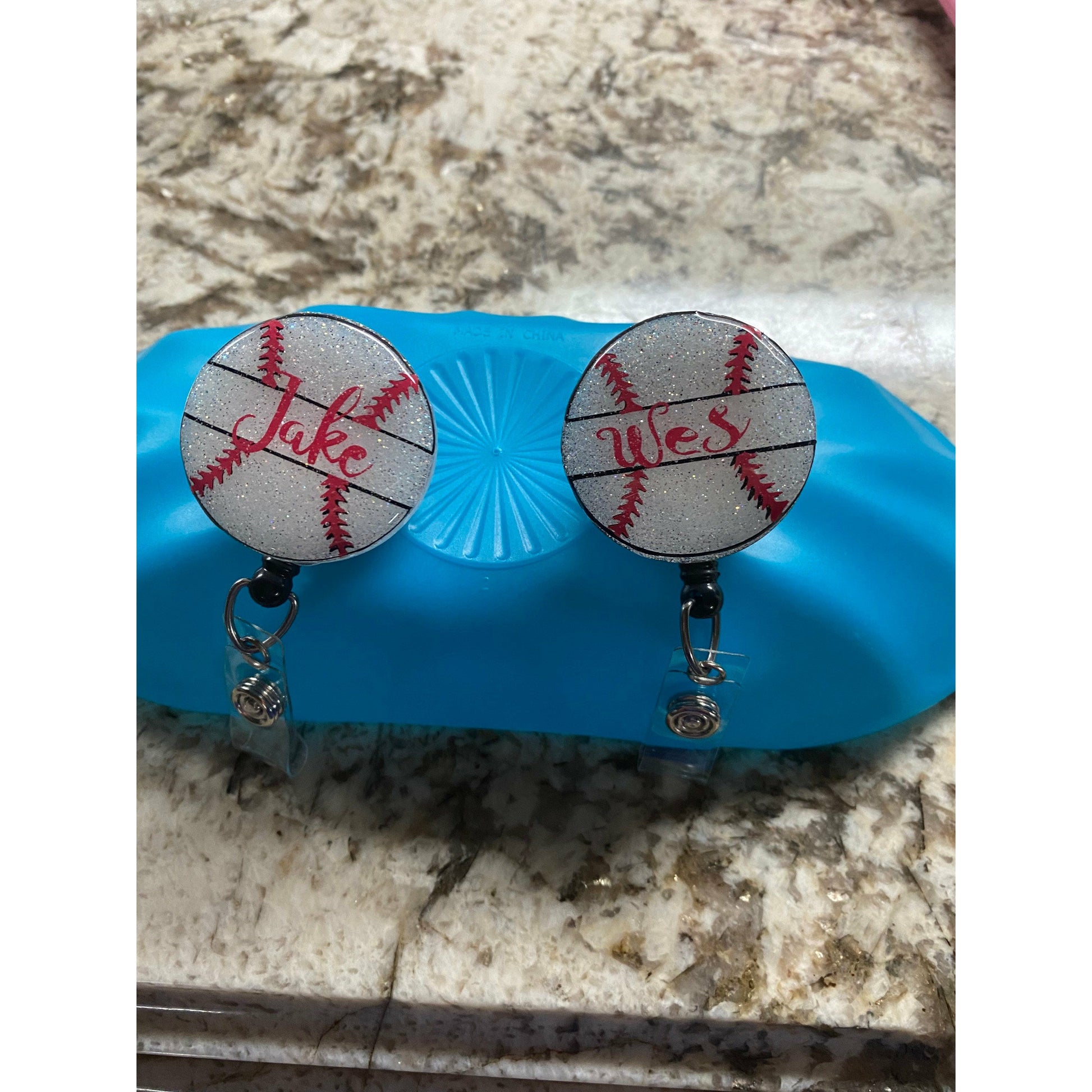 Baseball Mom Badge Reel Nurse baseball mom badge reel Teacher Baseball mom badge reel Retractable badge reel