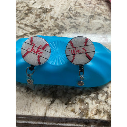 Baseball Mom Badge Reel Nurse baseball mom badge reel Teacher Baseball mom badge reel Retractable badge reel