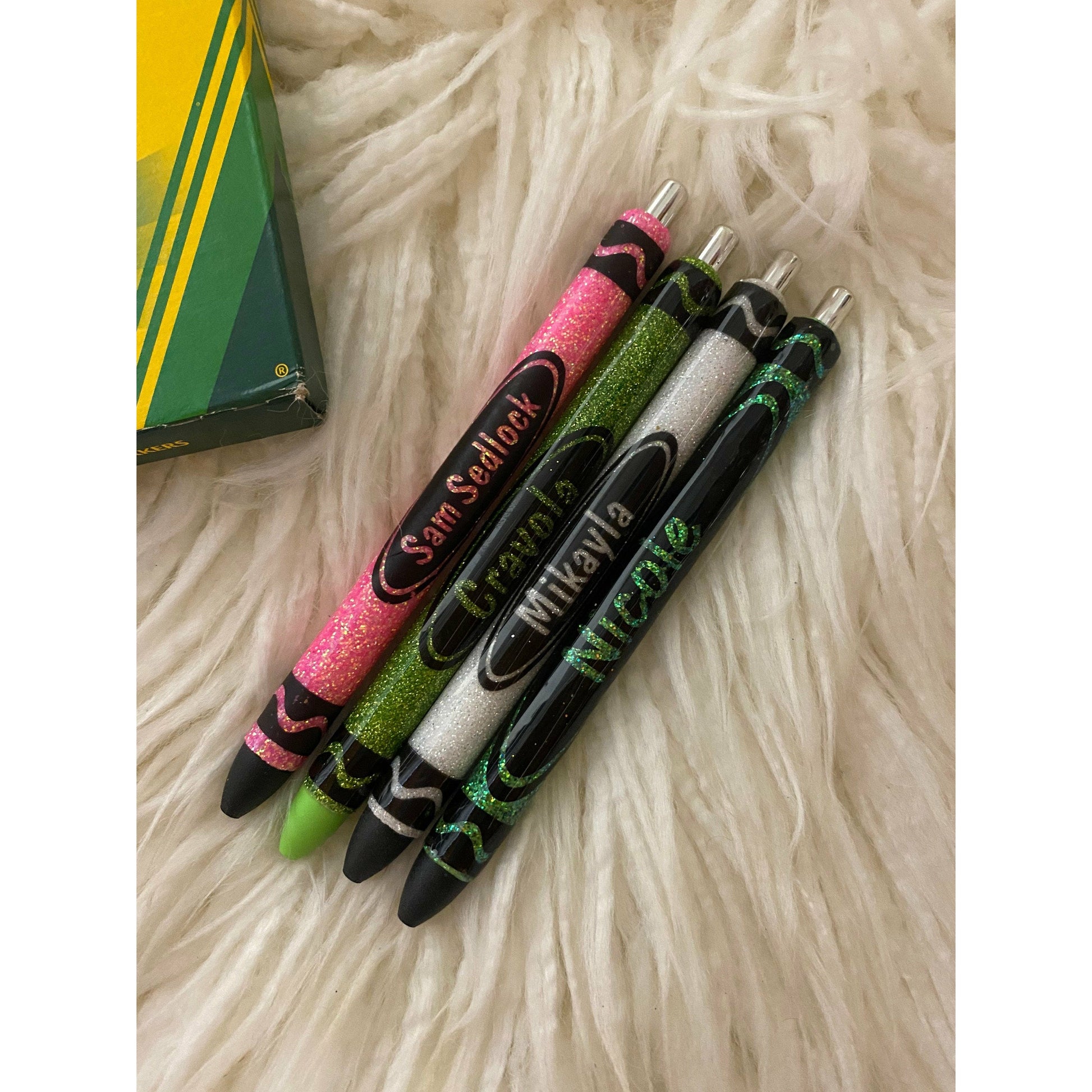 Crayon Pen glitter custom teacher