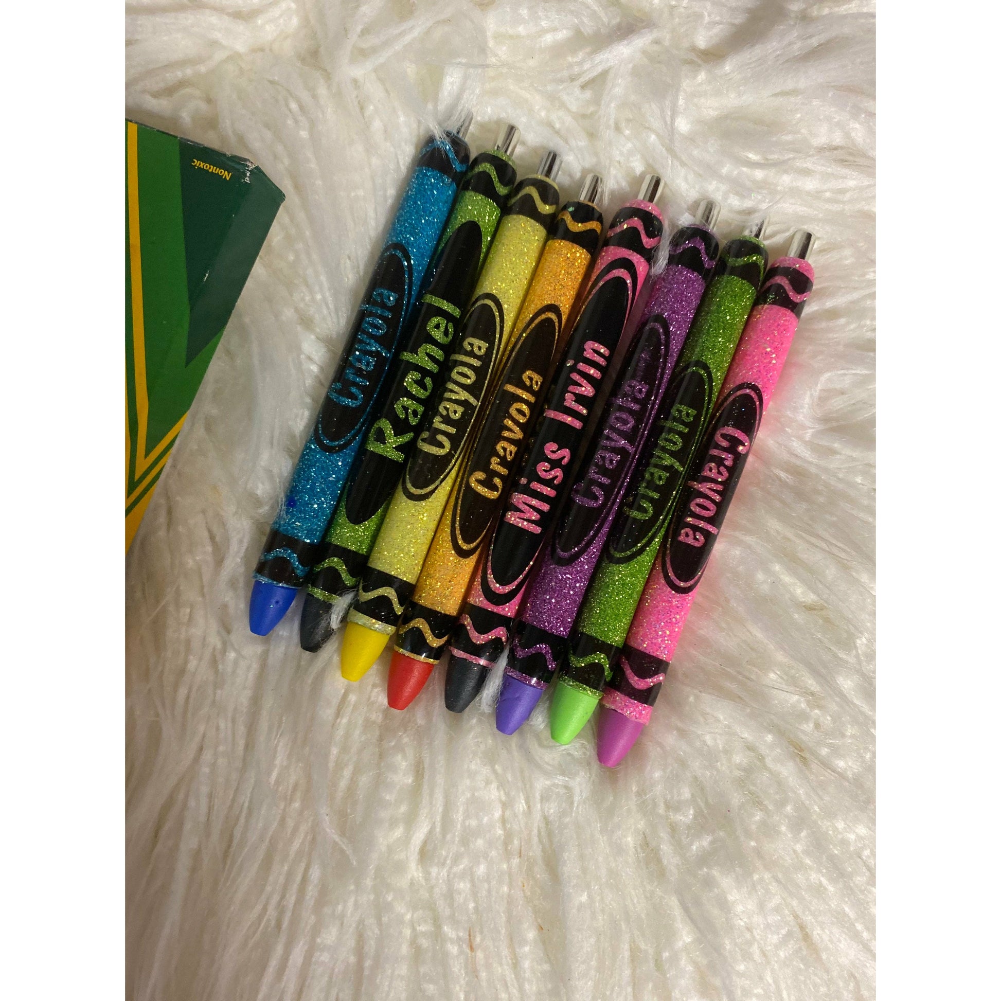 Crayon Pen glitter custom teacher