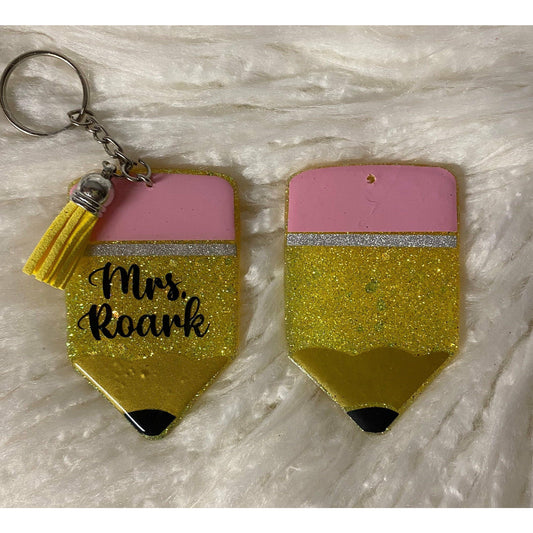 Pencil keychain personalized teacher gift