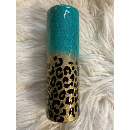 Teal and Leopard Tumbler