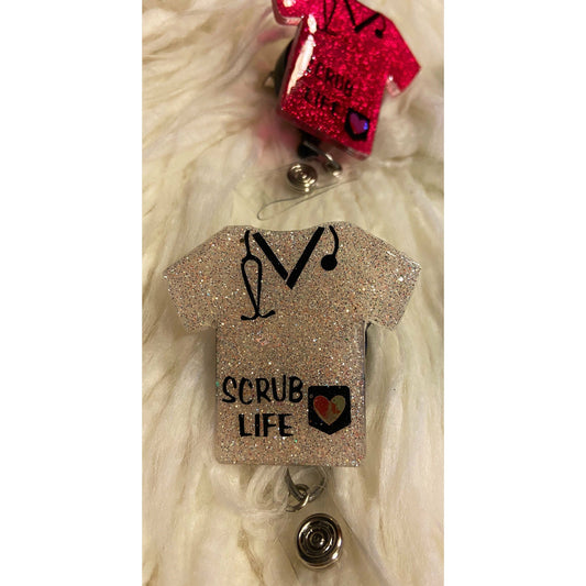Glitter badge reels