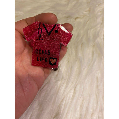 Glitter badge reels