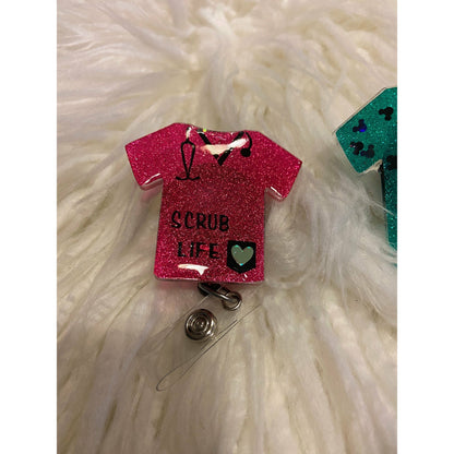 Glitter badge reels
