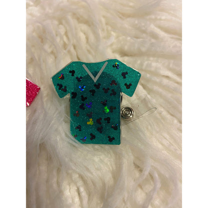 Glitter badge reels
