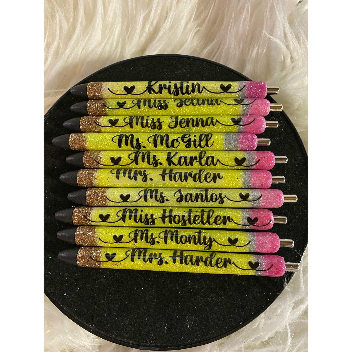 Teacher Pencil Pen | Glitter pencil pen| Teacher Gift | pencil glitter pen | Teacher Appreciation | end of school year gift office pen