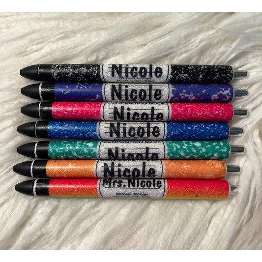 Composition book pen teacher pen student pen glitter pen