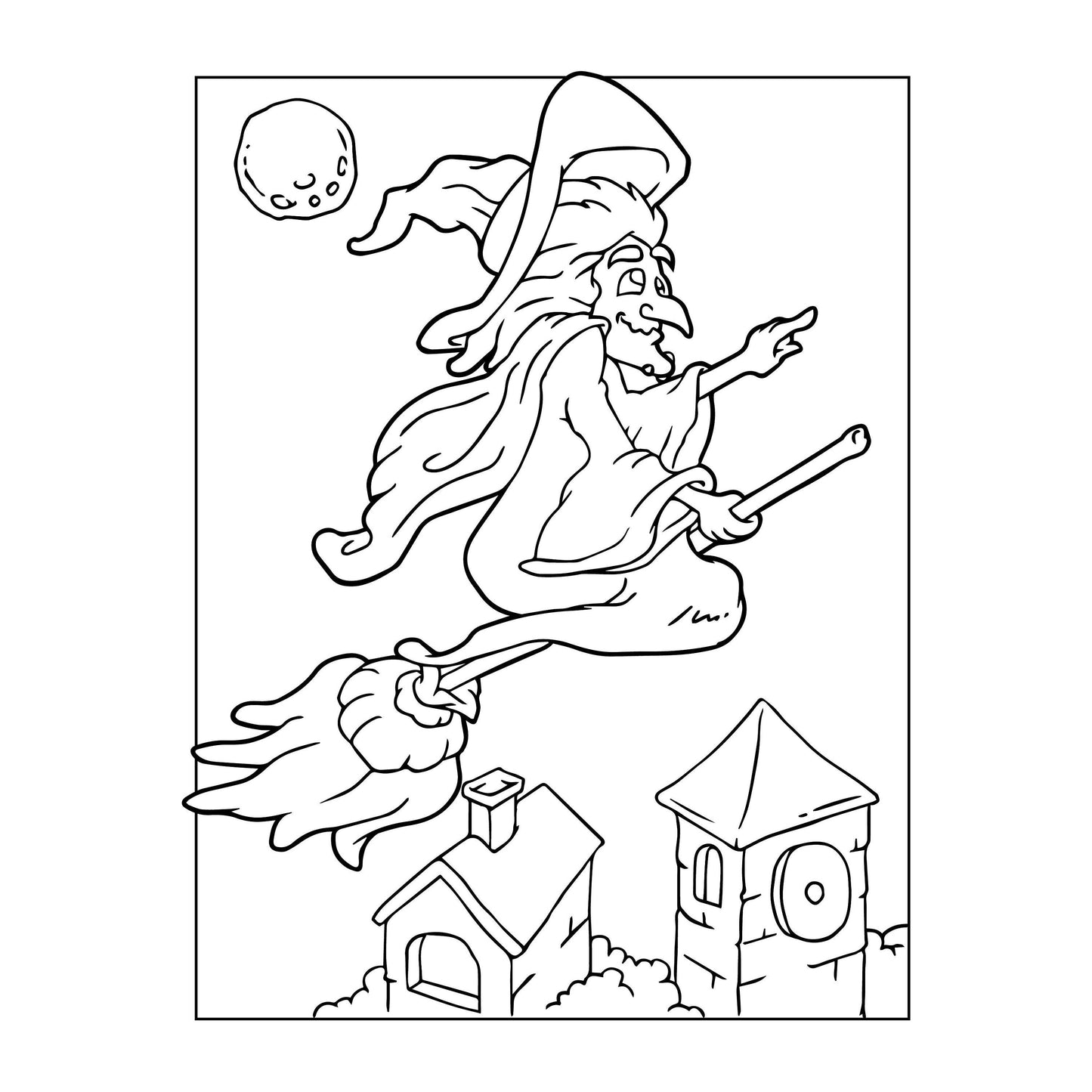Halloween children's coloring pages bundle 10 pages