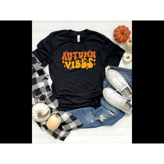 Autumn Vibes fall tshirt womens retro vintage Bella + Canvas