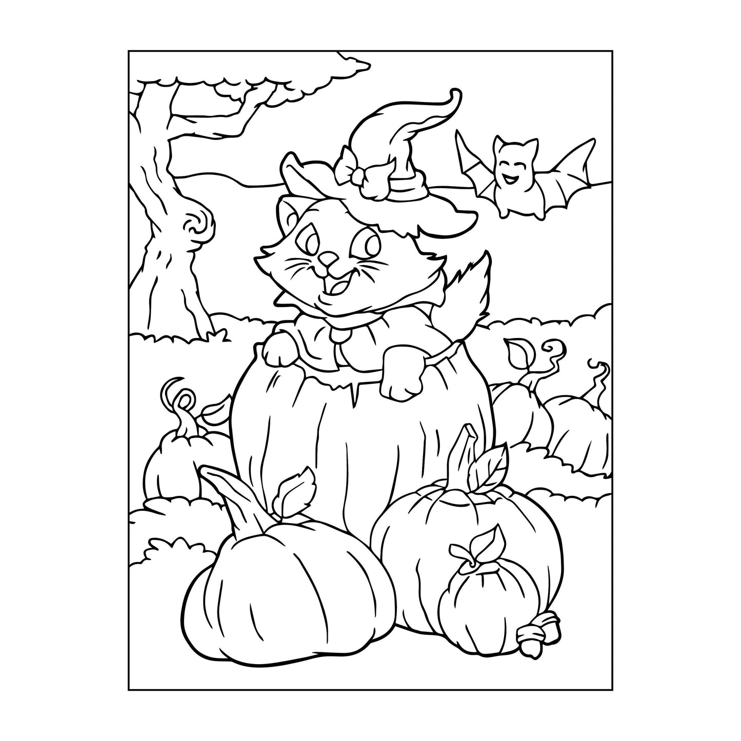 Halloween children's coloring pages bundle 10 pages