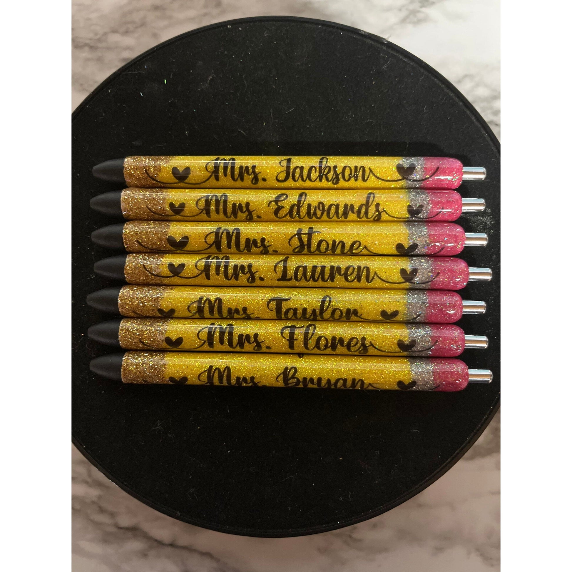 Glitter Pencil Pen Teacher Pen Teacher Gift Personalized Glitter Pen Valentines Gift Pencil Pen Custom