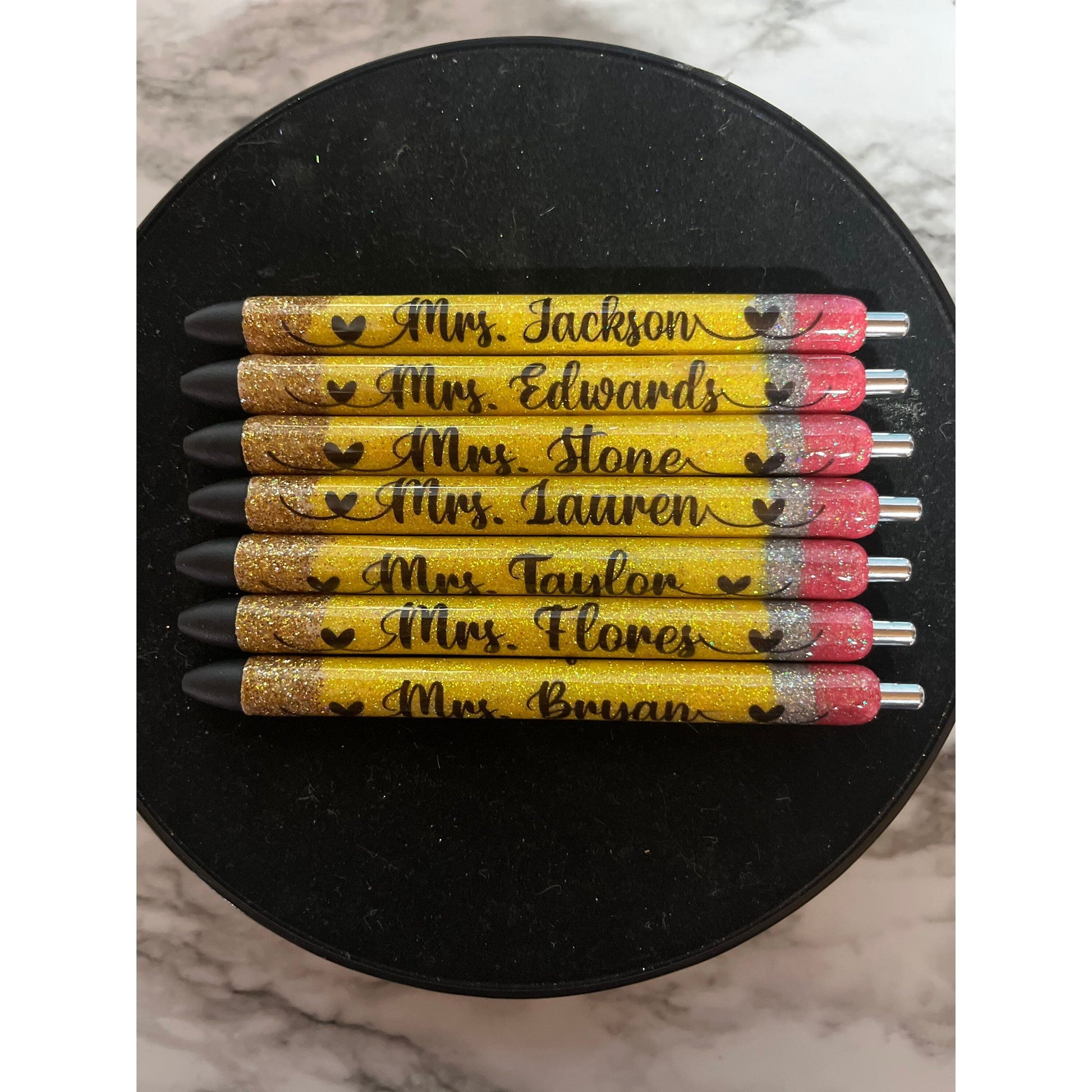 Glitter Pencil Pen Teacher Pen Teacher Gift Personalized Glitter Pen Valentines Gift Pencil Pen Custom