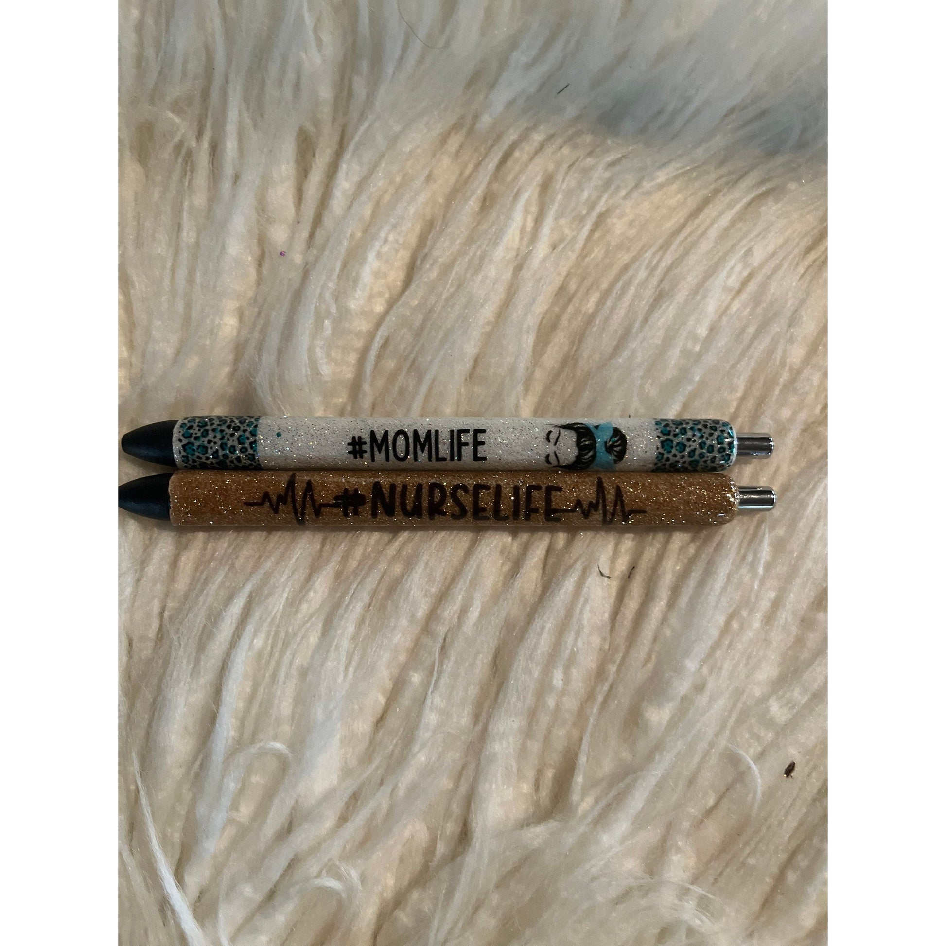 Glitter gel pen, custom glitter pen, nursing pen, animal print pens, cow print pens, personalized pens, Christmas gift, teacher pens,