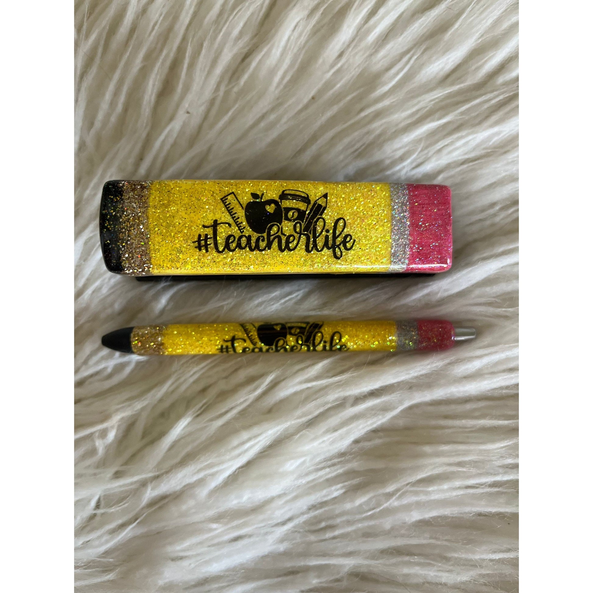 Teacher gift glitter pen matching stapler #teacherlife pencil