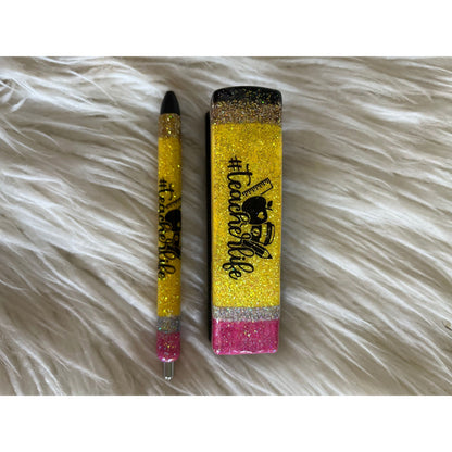 Teacher gift glitter pen matching stapler #teacherlife pencil