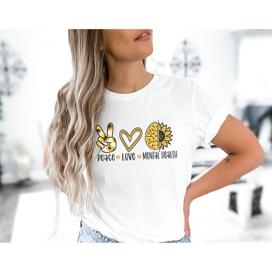 Sunflower Mental Health Matters Peace Love T-shirt | or Ready to press vinyl design DIY | Self Love
