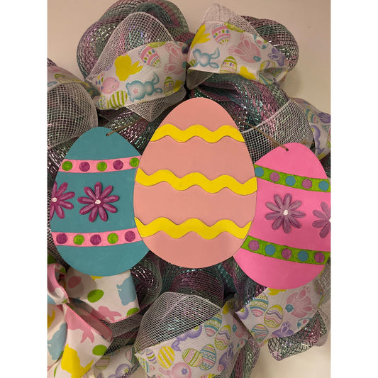 Easter Egg Bunny Spring wreath door hanger