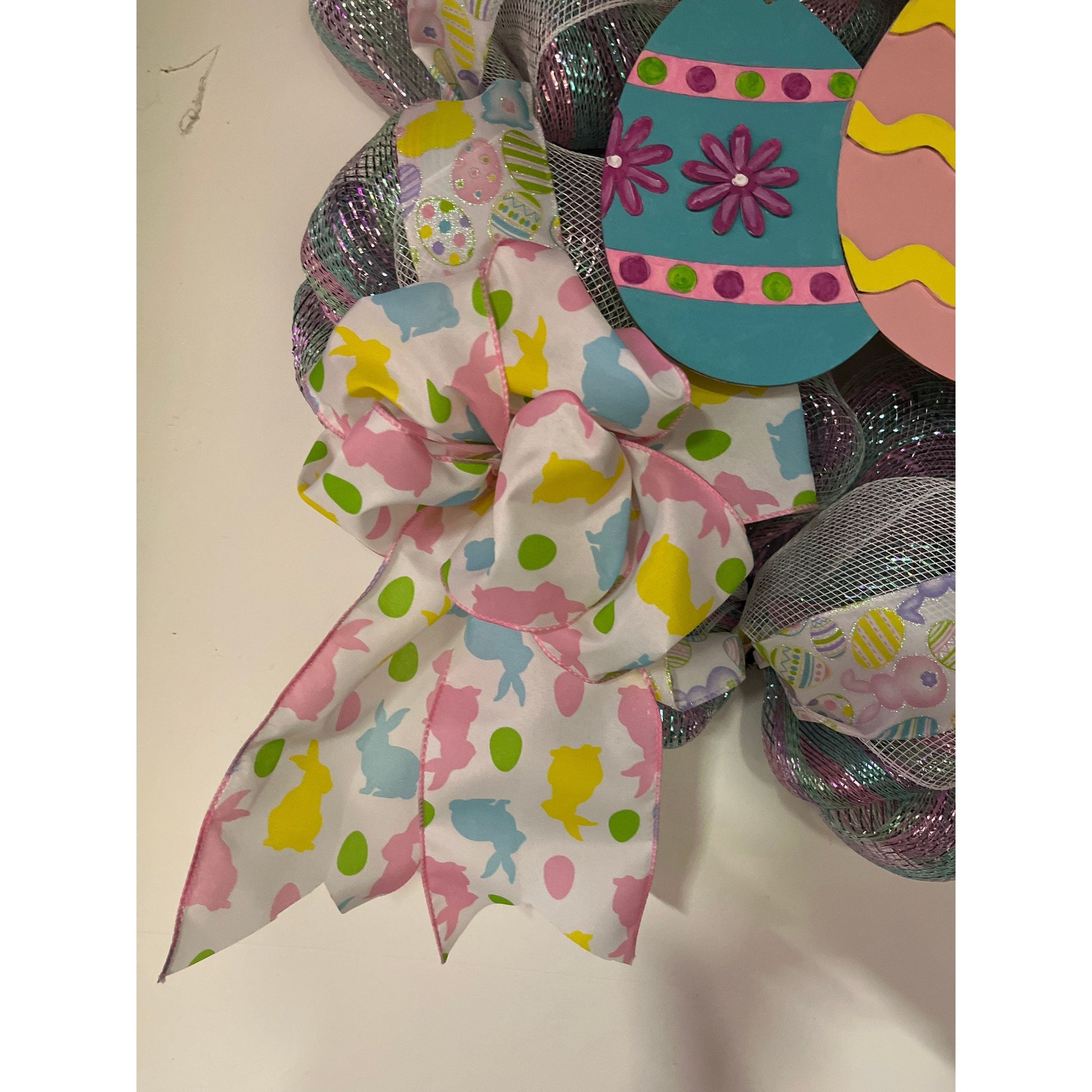 Easter Egg Bunny Spring wreath door hanger