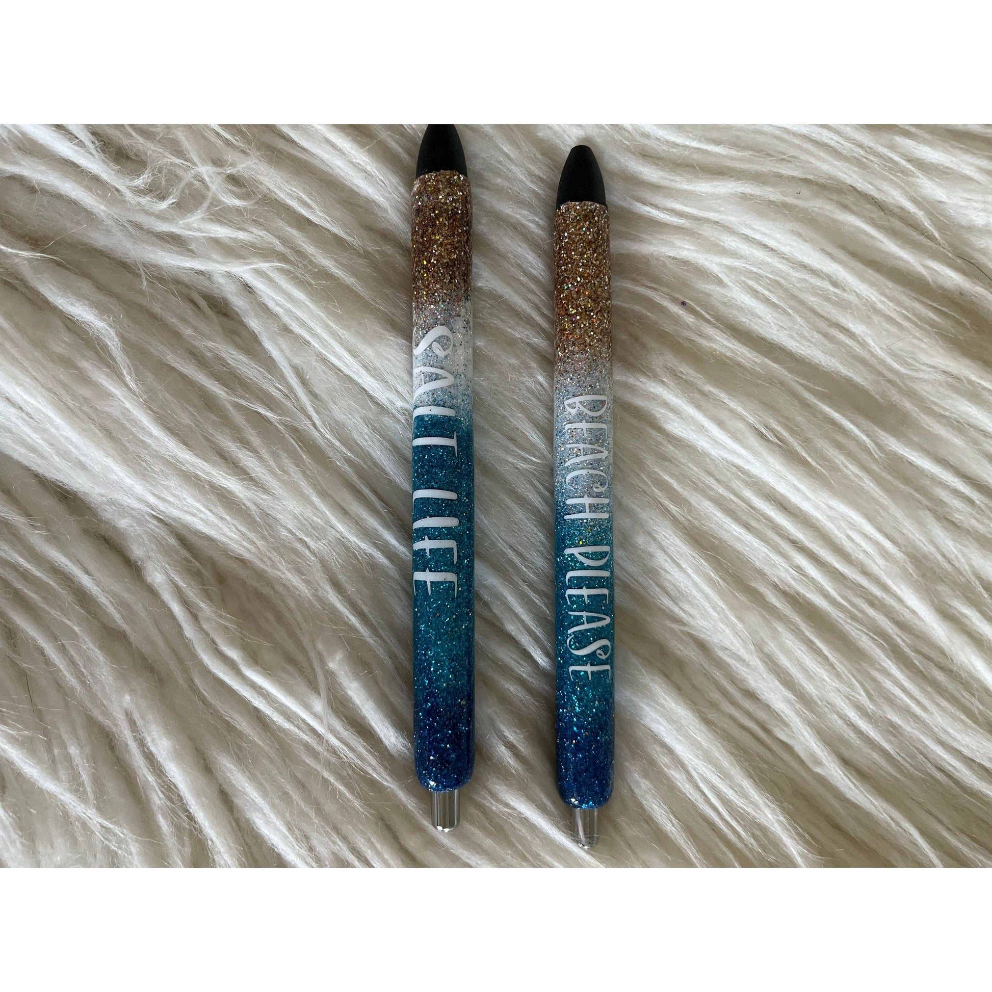 Beach theme glitter pens beach please salt life