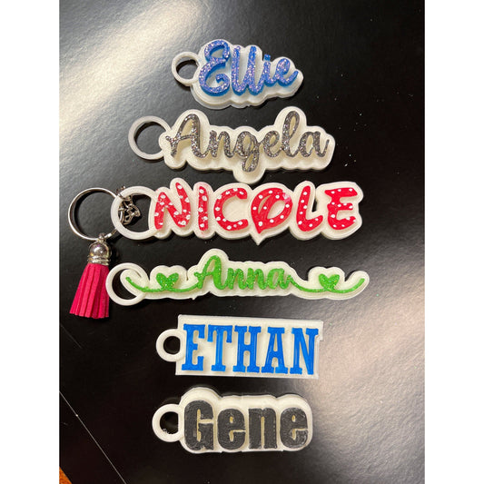Backpack Name Tag | Acrylic Keychain | Retro Name Keychain | Personalized Name Tag | Diaper Bag Tag | Lunch Box Tag | Kids Tag