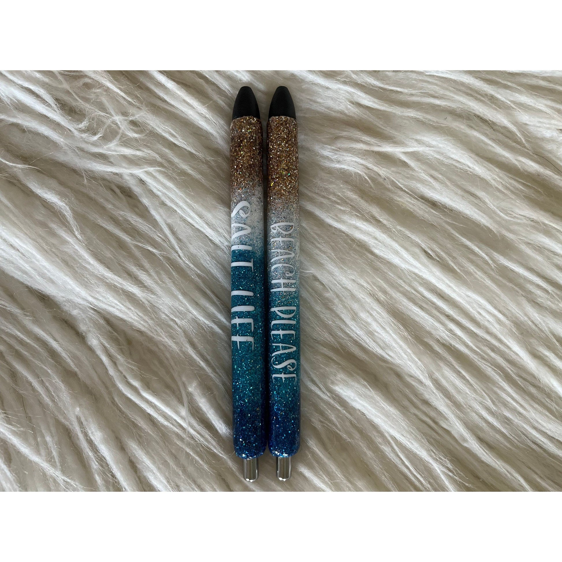 Beach theme glitter pens beach please salt life