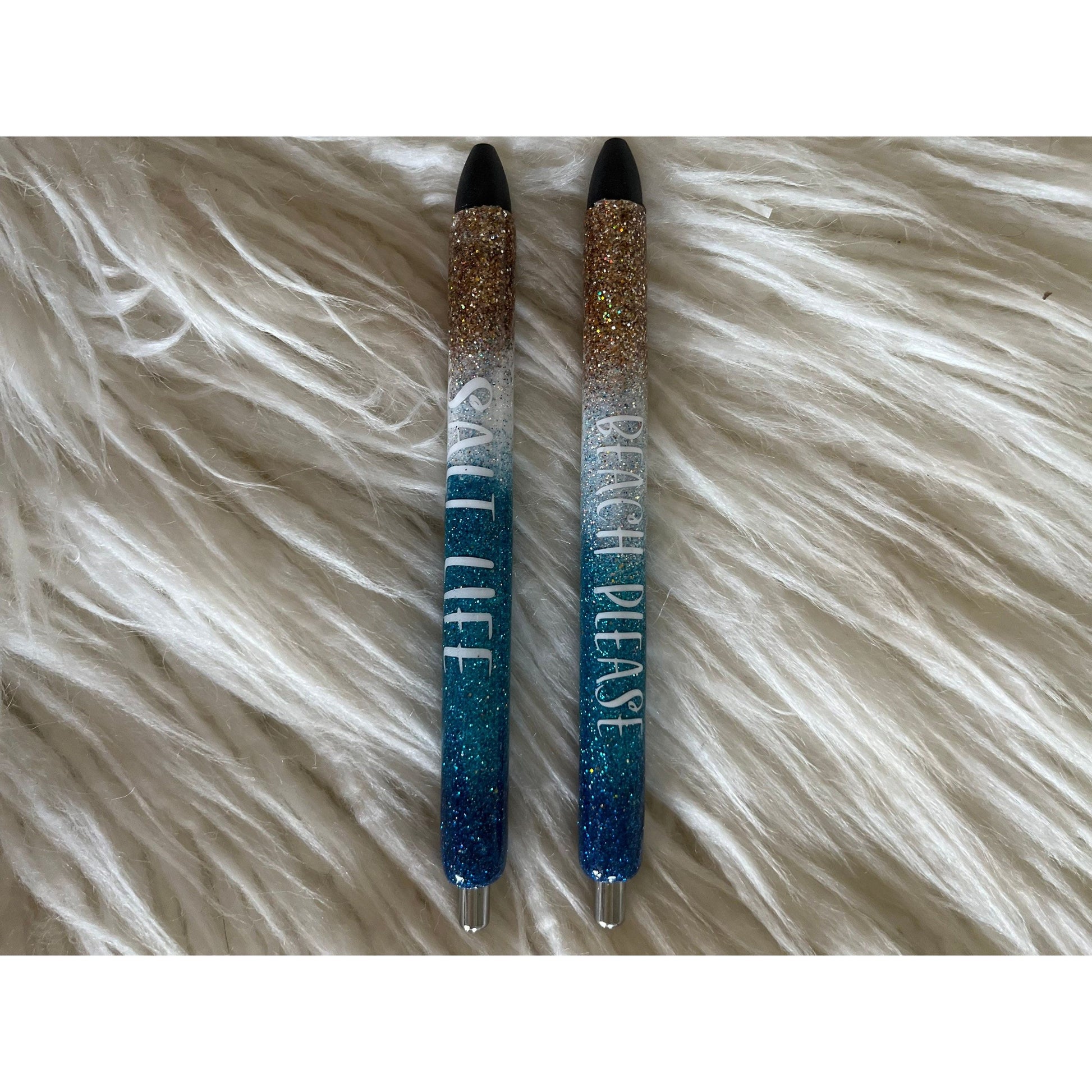 Beach theme glitter pens beach please salt life